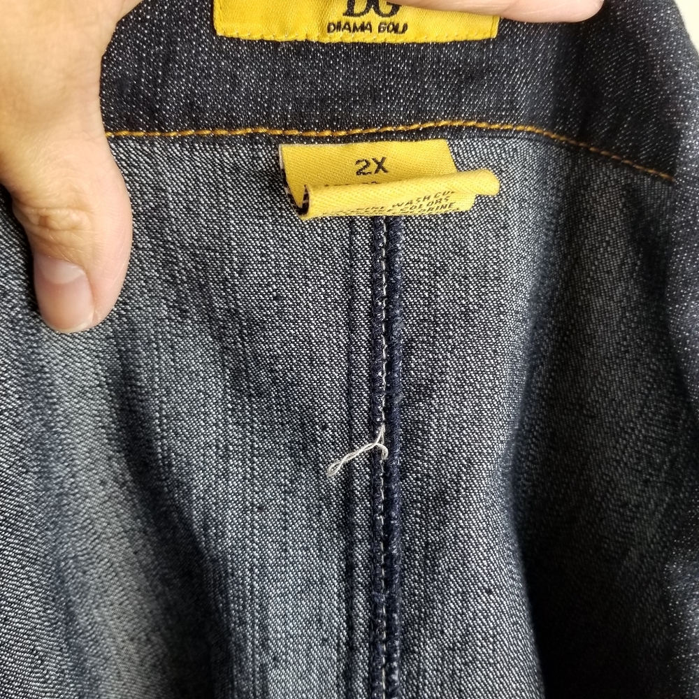 Drama Gold Dark Denim Jacket-2X - Picture 5 of 6